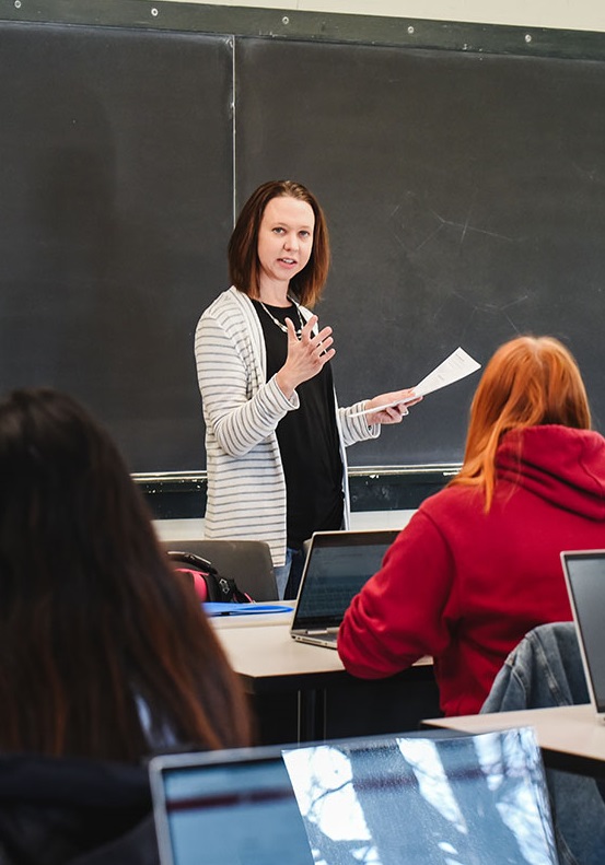 An instructor teaching at the board